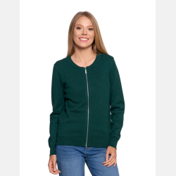 ZIELONY sweter damski na zamek BOMBERKA MORAJ